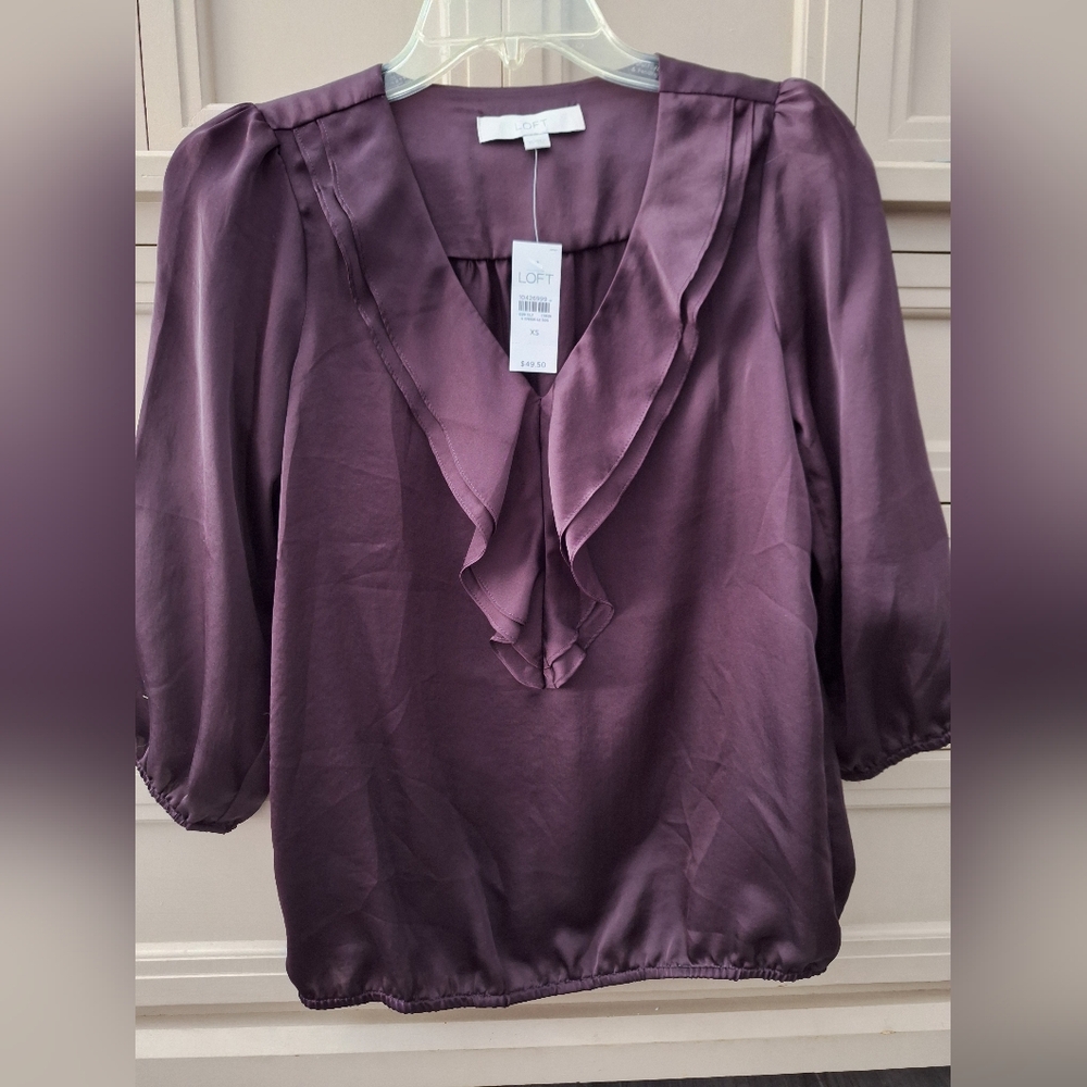 LOFT NWT Women's Dark Purple Blouse
